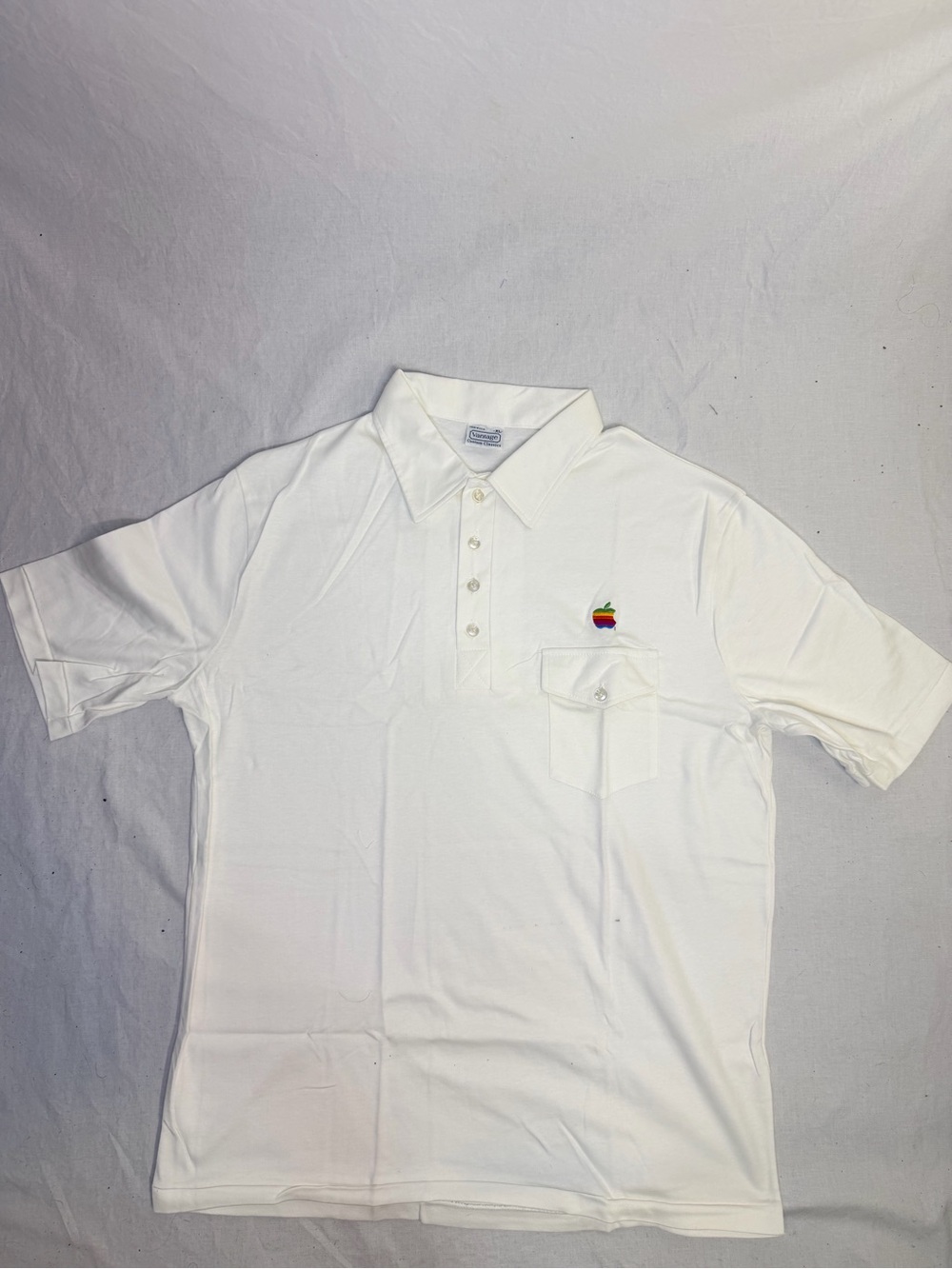 Vintage Apple Rainbow Logo Polo Shirt XL NOS Deadstock Made USA